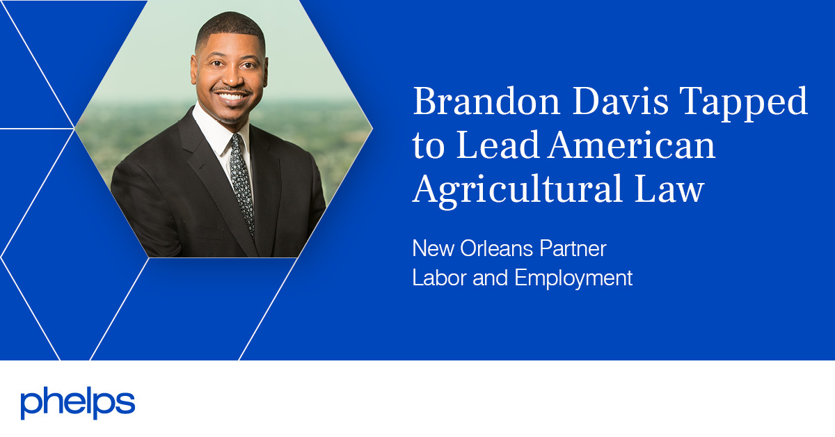 Brandon Davis Tapped to Lead American Agricultural Law Association